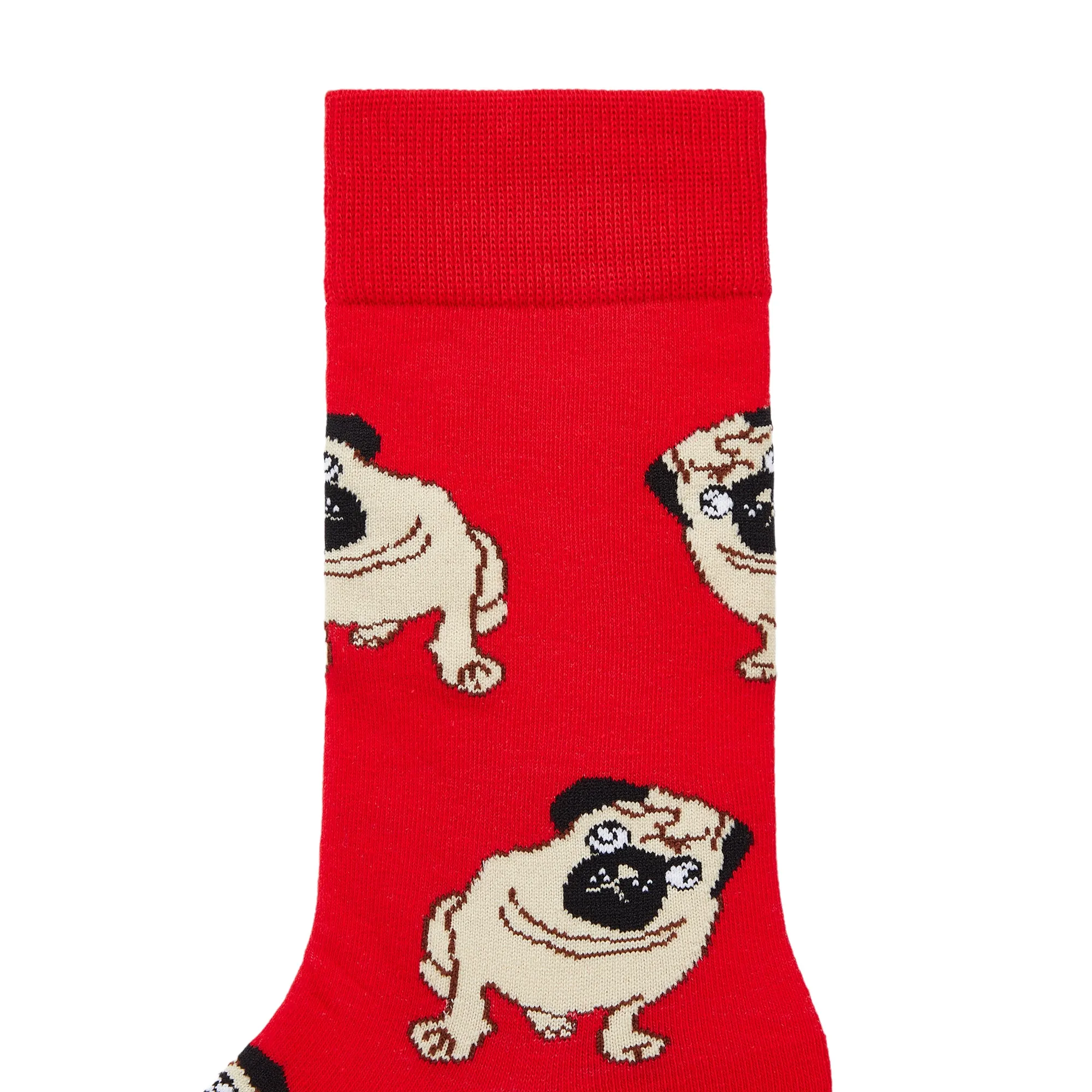 Pug Printed Crew Length Socks