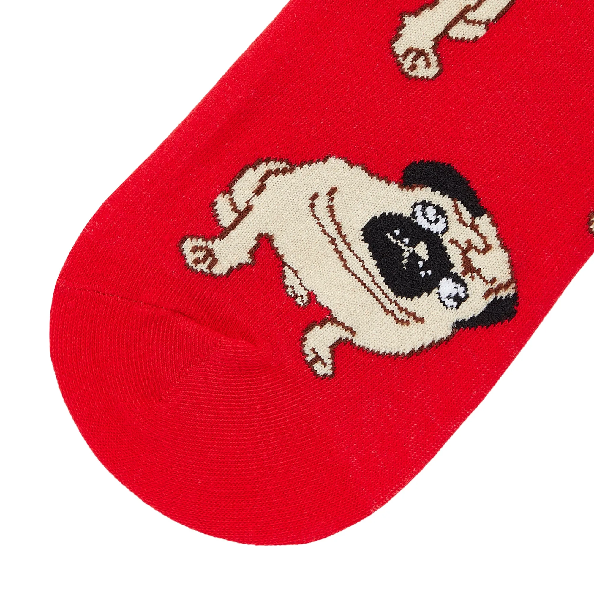 Pug Printed Crew Length Socks