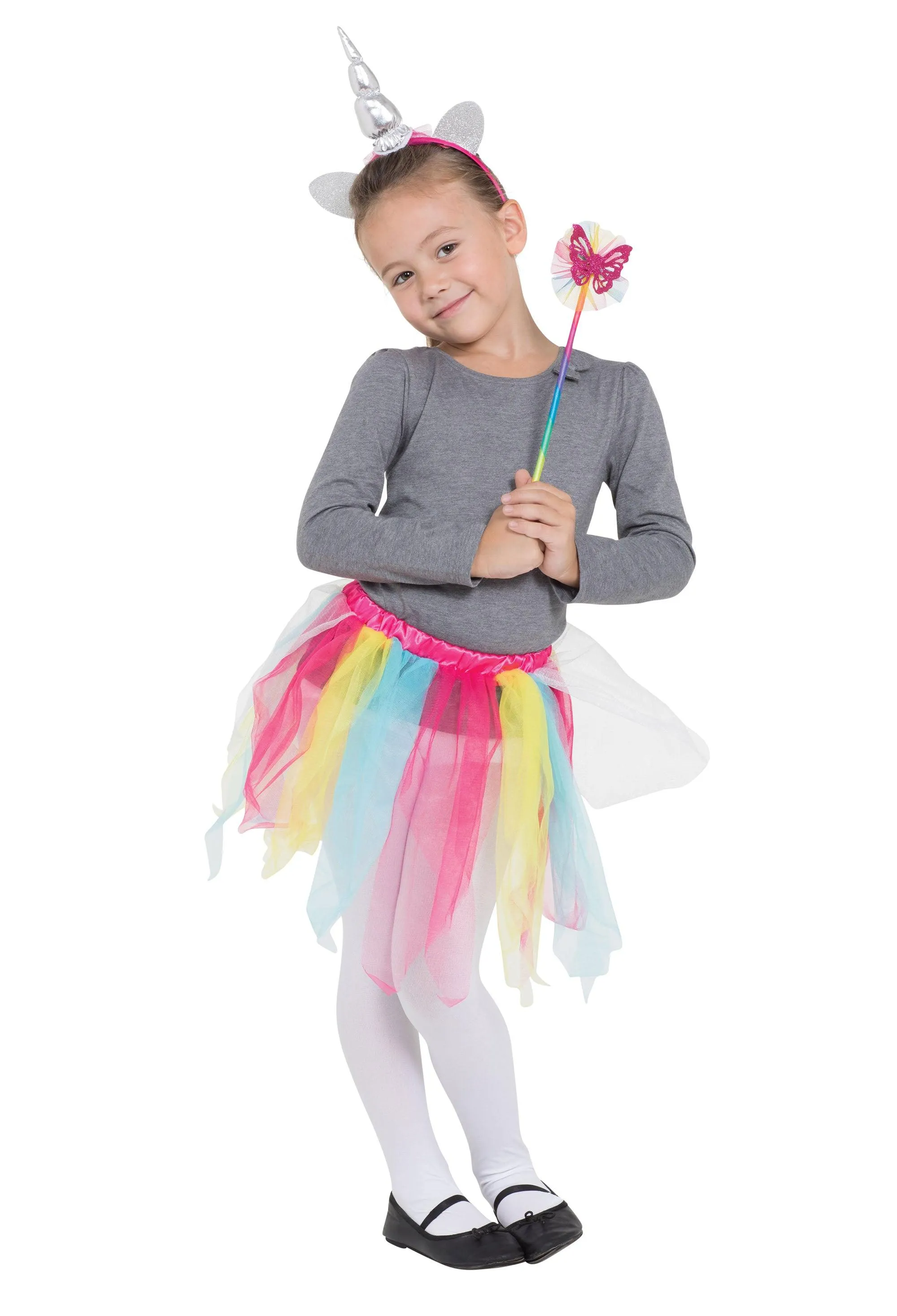 Rainbow Unicorn Tutu/Headband &amp; Wand Set