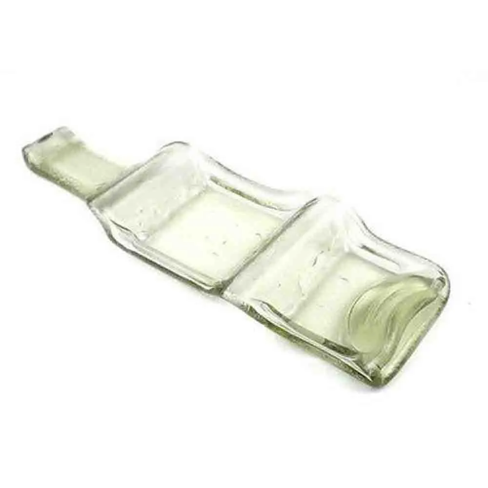 Recycled Clear Glass Bottle Dual Tray Tili Glass