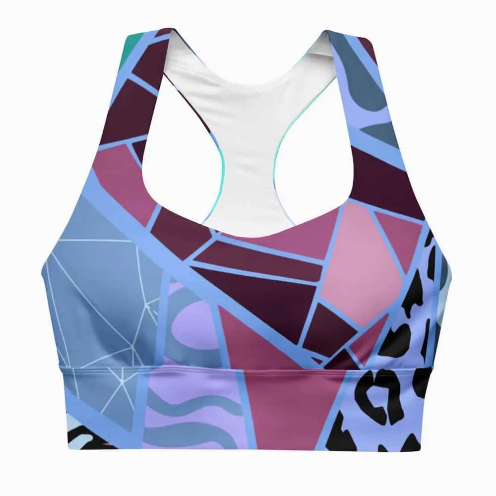 Recycled High Impact Bra "Mosaic" Blue/Plum