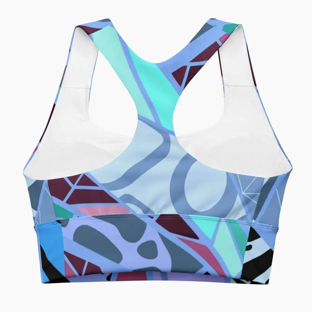 Recycled High Impact Bra "Mosaic" Blue/Plum