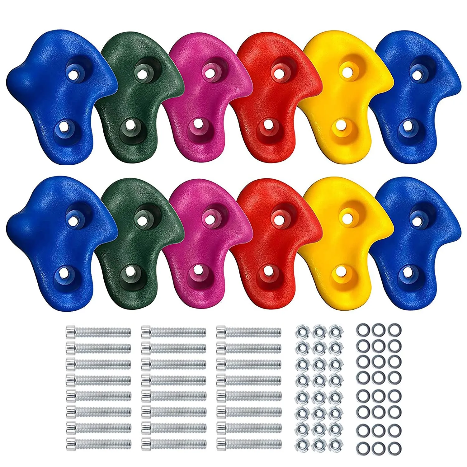 Reznor Climbing Holds - 12 Rough and Realistic Rock Textured Grips for All Skill Levels