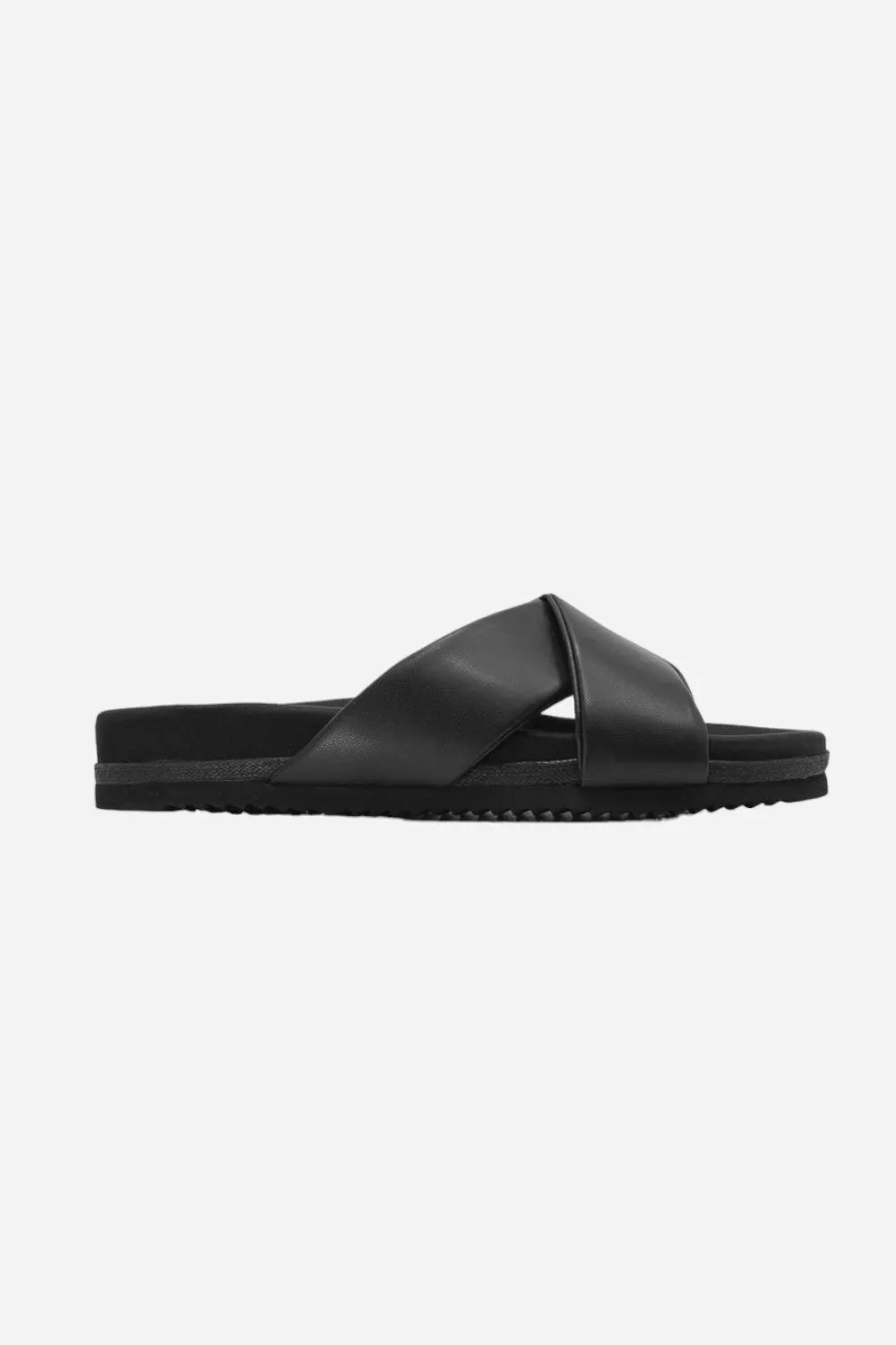 Roam Wing Sandals in Black Vegan Leather