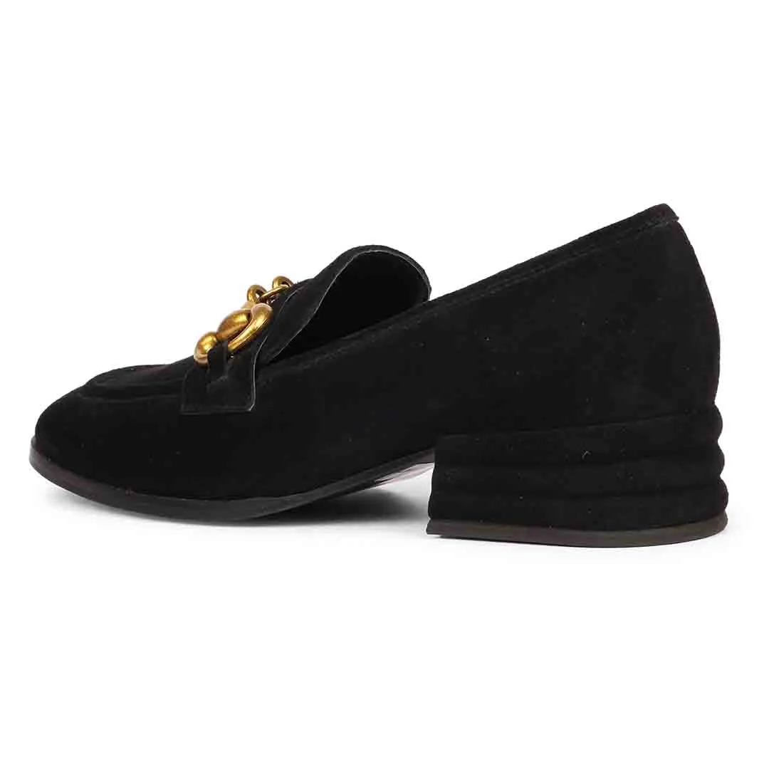 Saint Jacqueline Black Sued Handcrafted Shoes