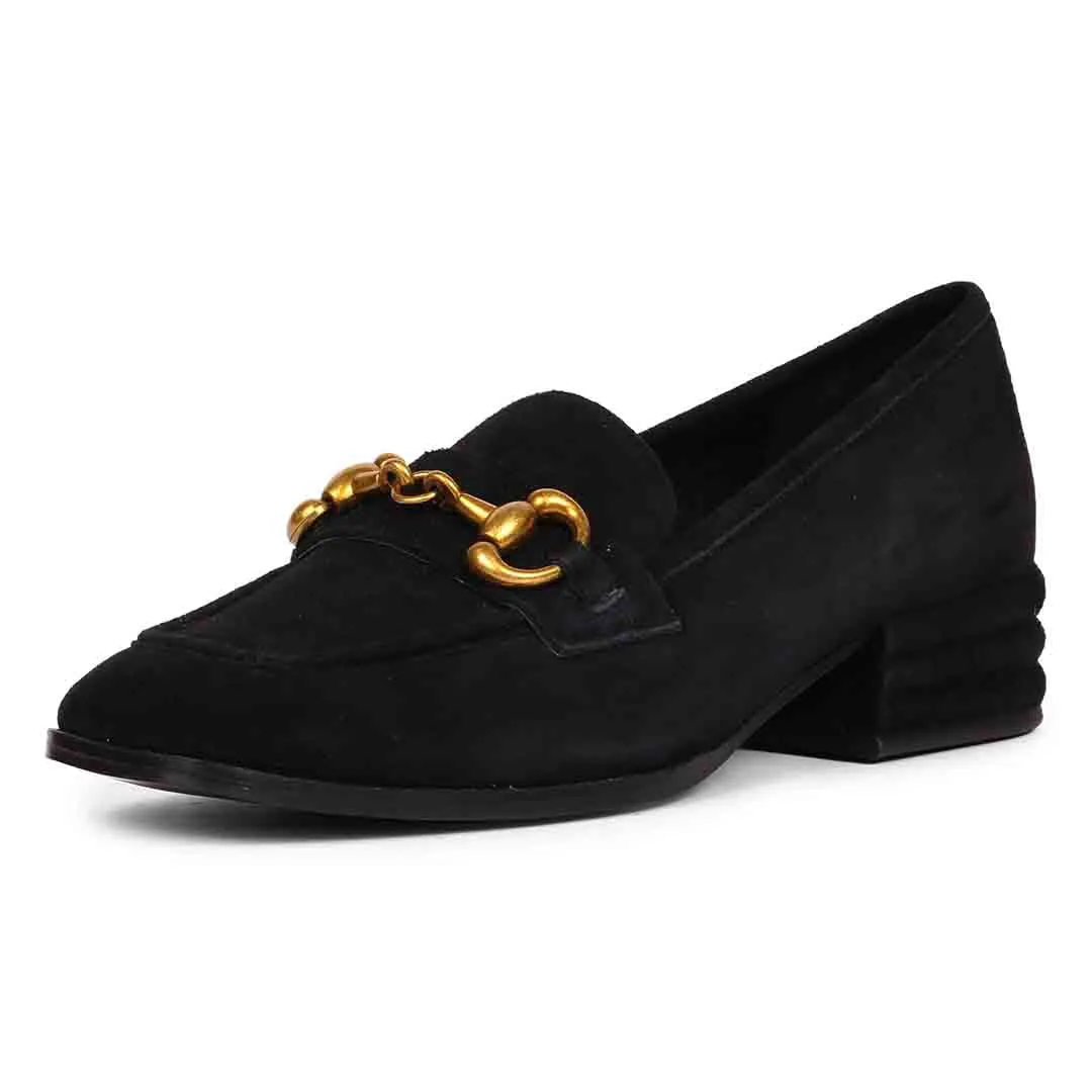 Saint Jacqueline Black Sued Handcrafted Shoes