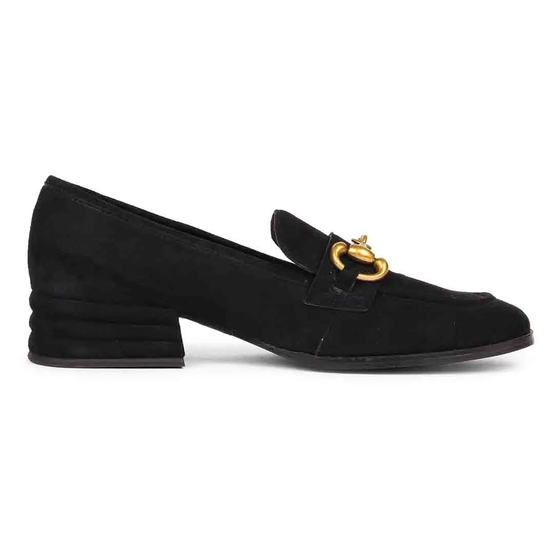 Saint Jacqueline Black Sued Handcrafted Shoes