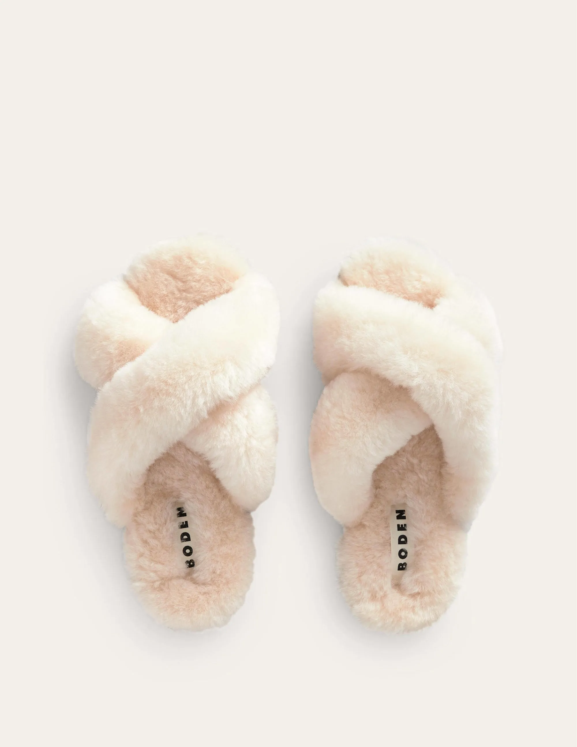 Sheepskin Slippers-Cream