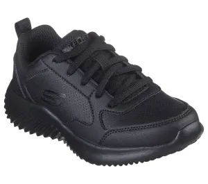 Skechers Bounder Study Squad Black Lace Up Trainer School Shoe