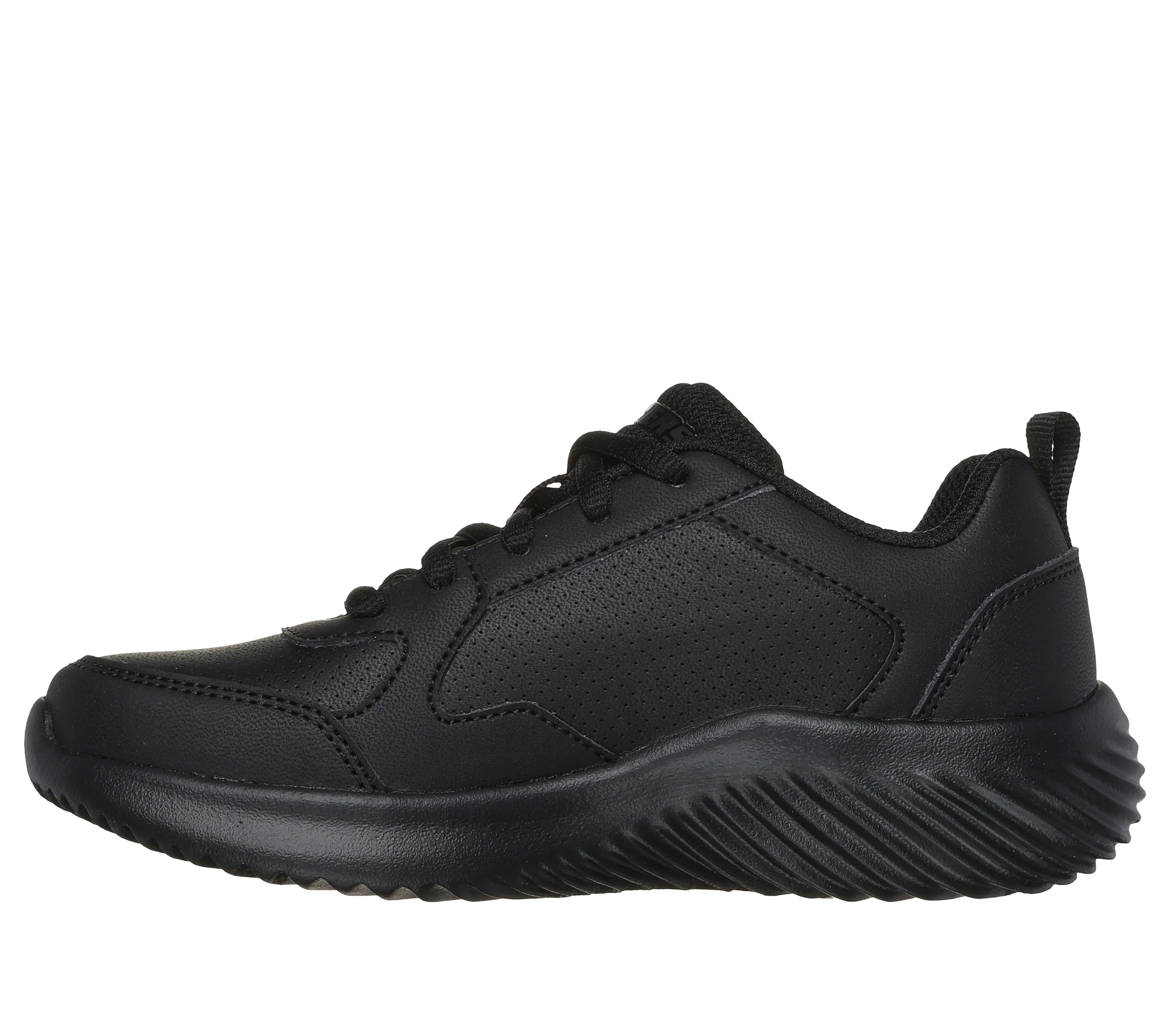 Skechers Bounder Study Squad Black Lace Up Trainer School Shoe