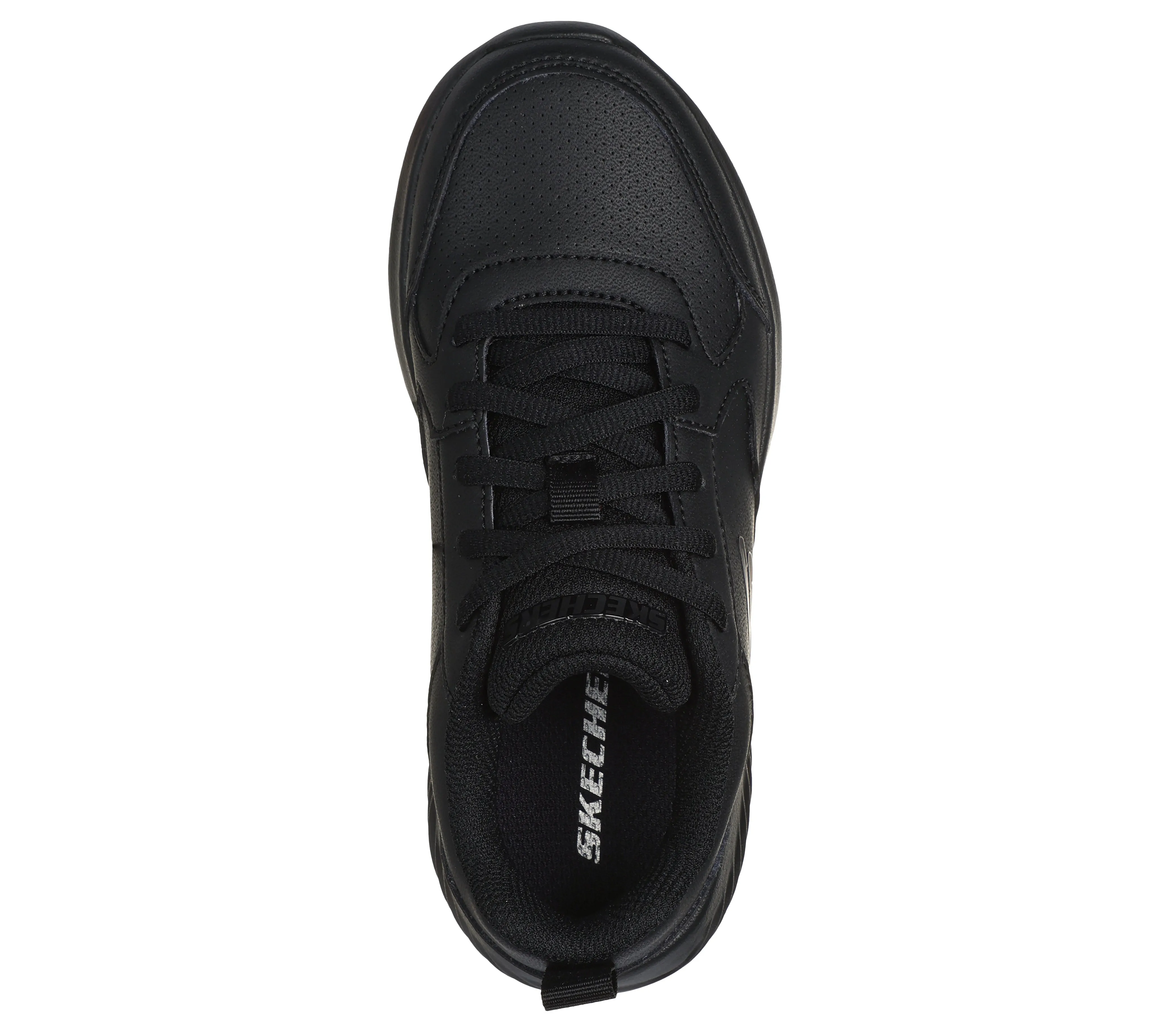 Skechers Bounder Study Squad Black Lace Up Trainer School Shoe