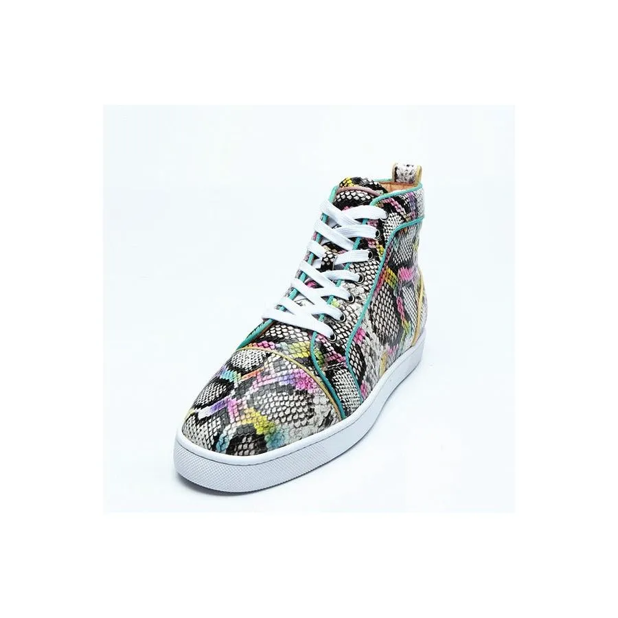 Snakeskin Chic Multicolor High Top Waterproof Shoes