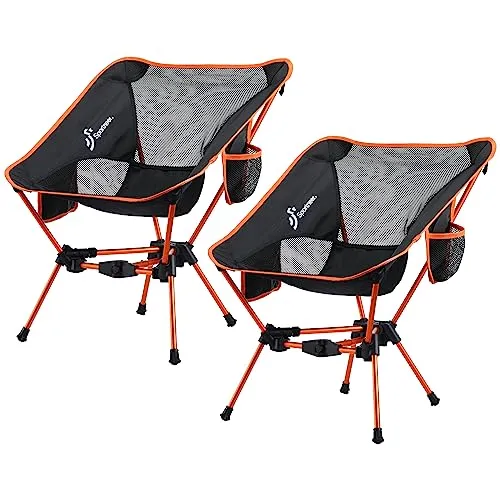 Sportneer Foldable Chairs for Outside, Camping Chair Lightweight Portable Folding Beach Chairs Foldable Compact Outdoor Backpacking Chair for Camping Hiking Lawn Picnic