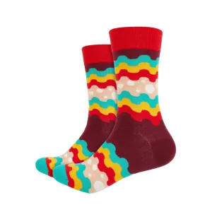 Squiggly Printed Crew Length Socks