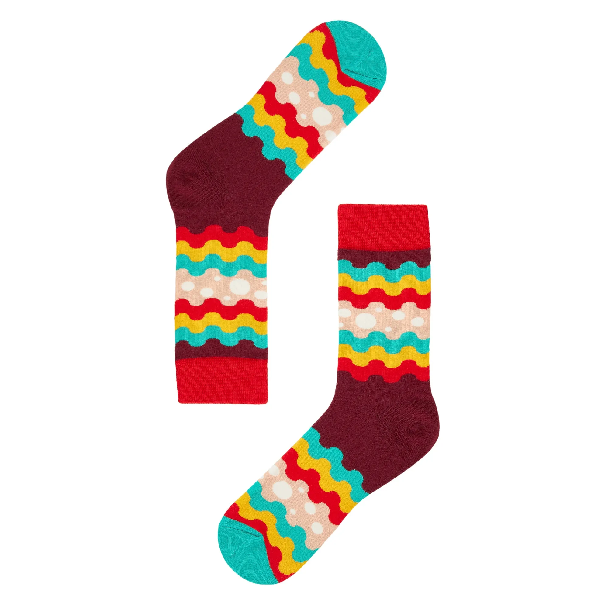 Squiggly Printed Crew Length Socks