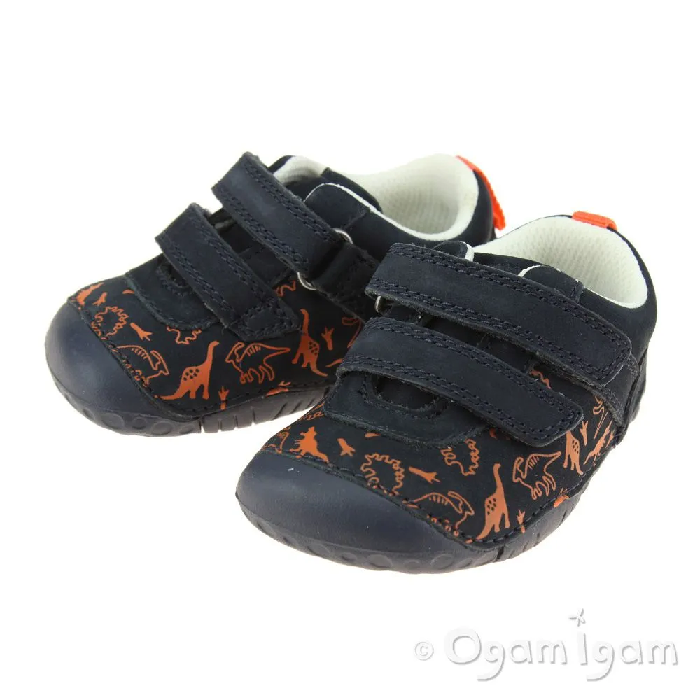 Start-rite Roar Infant Boys Navy Dinosaur Shoe