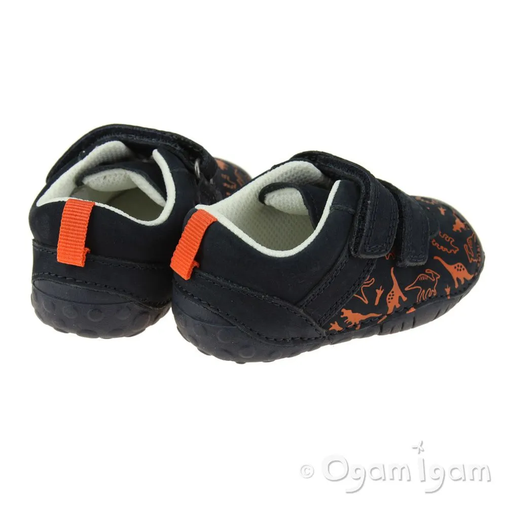 Start-rite Roar Infant Boys Navy Dinosaur Shoe