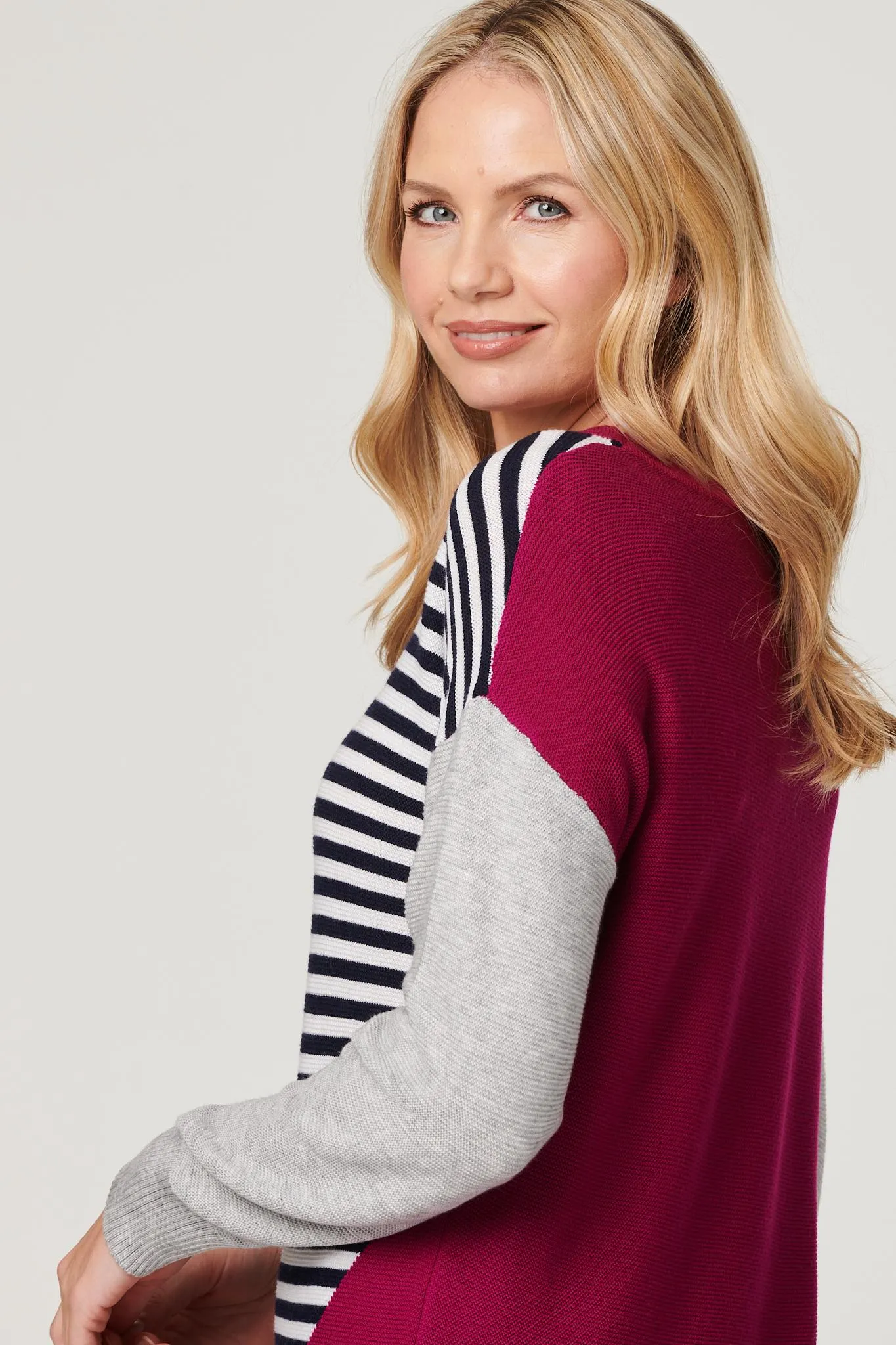 Striped Colour Block Knit Jumper