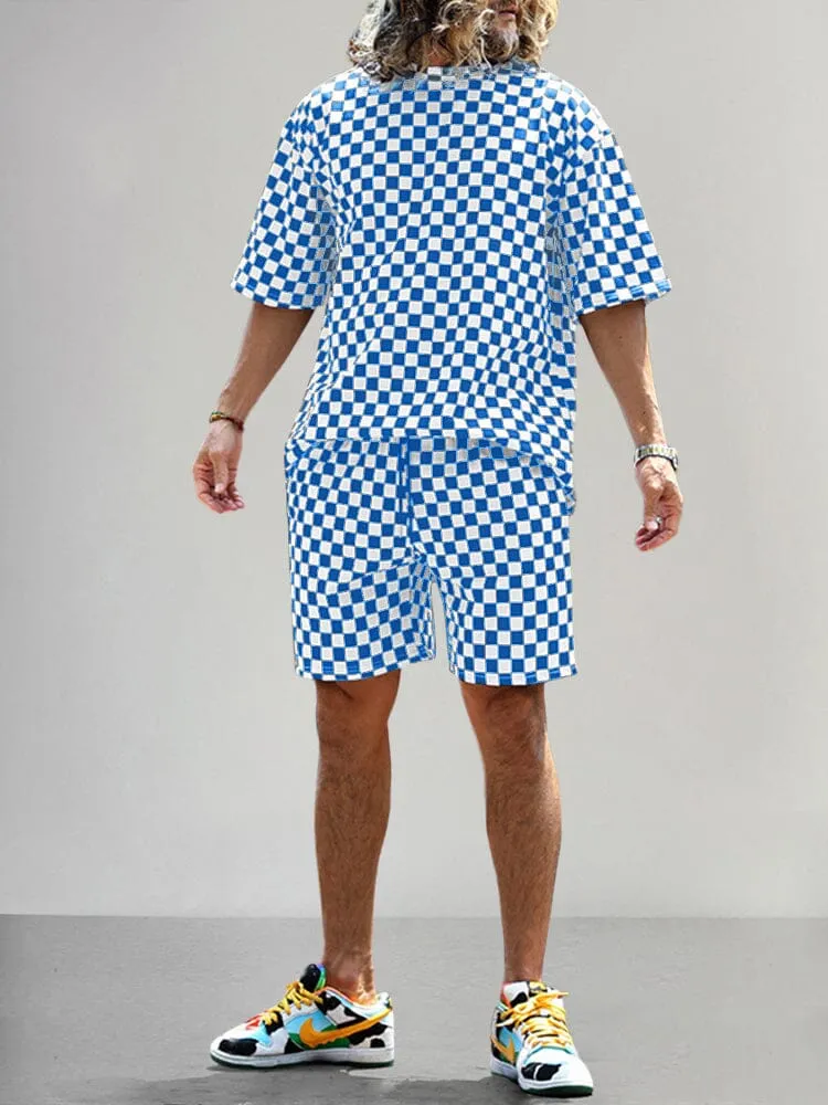 Stylish Checker Print T-shirt Sets