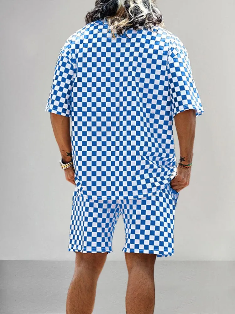 Stylish Checker Print T-shirt Sets