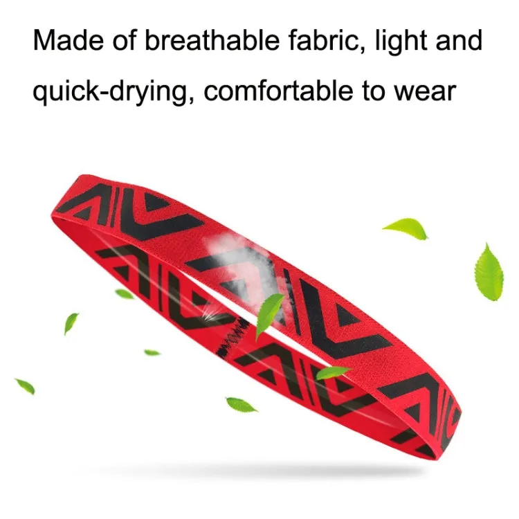 Summer Sports Fitness Yoga Headband Sweat-absorbing Non-slip Sweatband(White Red)