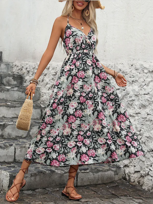 Summer's Spirit Floral Boho Midi Dress