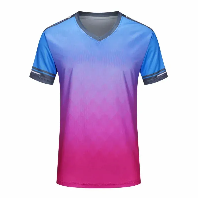 Surverement Football Men Tops Tees Quick Dry Soccer Jerseys Printing Mens Running Short sleeve Sports Shirt 240709