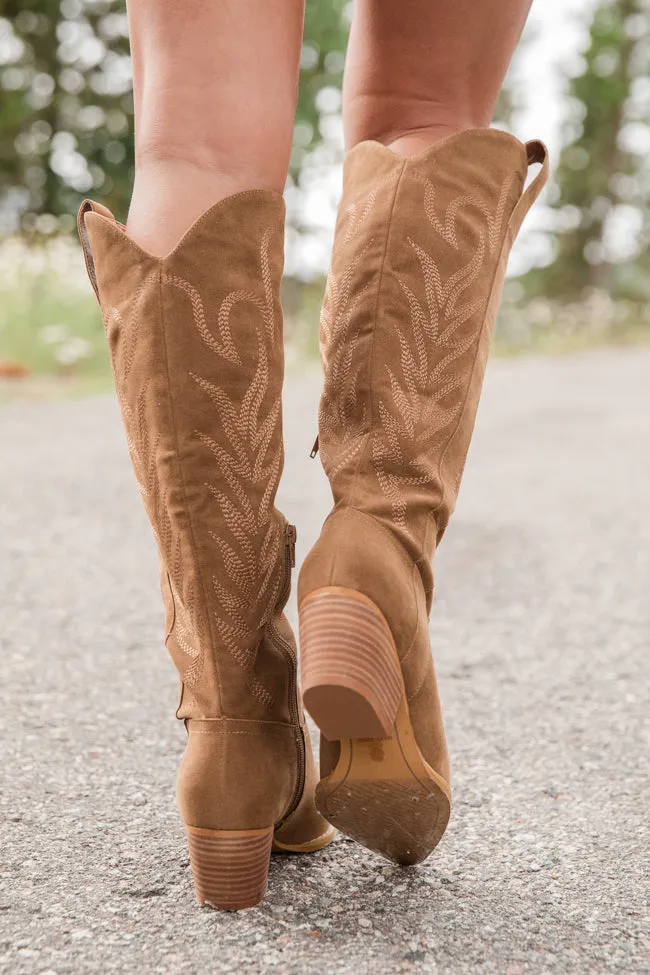 Sweeney Brown Embroidered Tall Boots