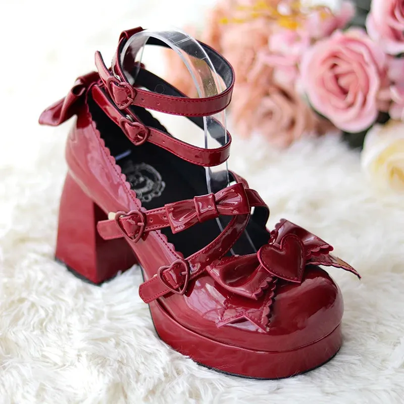 TAVIMART  -  Woman Lolita Shoes Luxury Designer High Heels 8cm Square Toe Cosplay Anime Kawaii Shoes Goth Girls Female Cute Jk Loli Shoe