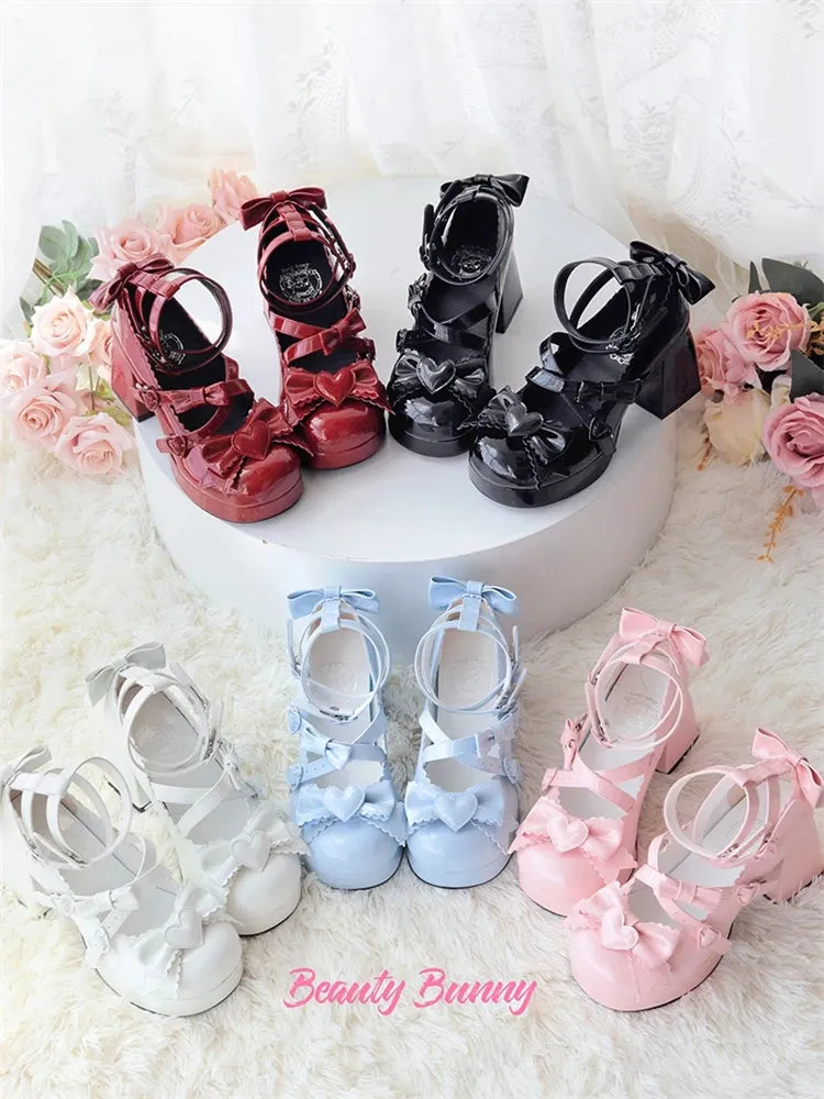 TAVIMART  -  Woman Lolita Shoes Luxury Designer High Heels 8cm Square Toe Cosplay Anime Kawaii Shoes Goth Girls Female Cute Jk Loli Shoe