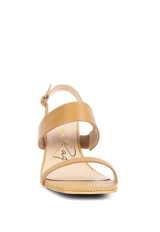 The Ashley Elasticated Gussets Block Heel Sandals