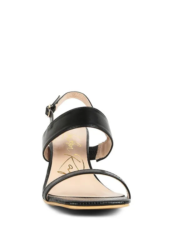 The Ashley Elasticated Gussets Block Heel Sandals