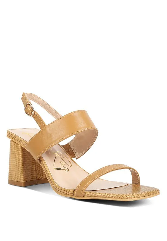 The Ashley Elasticated Gussets Block Heel Sandals