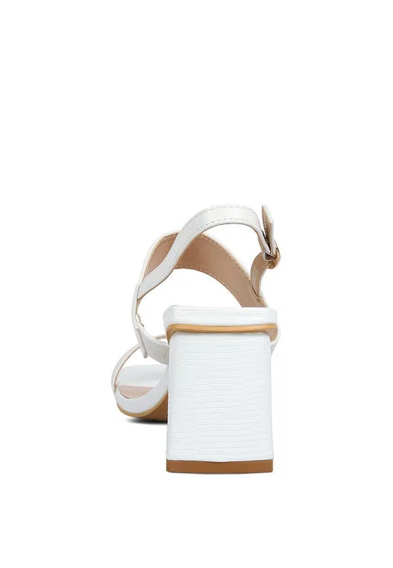 The Ashley Elasticated Gussets Block Heel Sandals