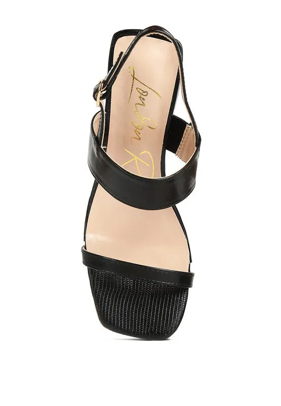 The Ashley Elasticated Gussets Block Heel Sandals