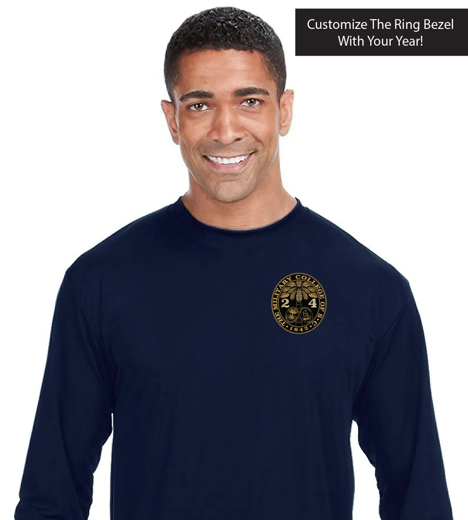 The Citadel, Customizable (Your Year) Ring Bezel Design, A4 Cooling Performance Long Sleeve Tee Shirt