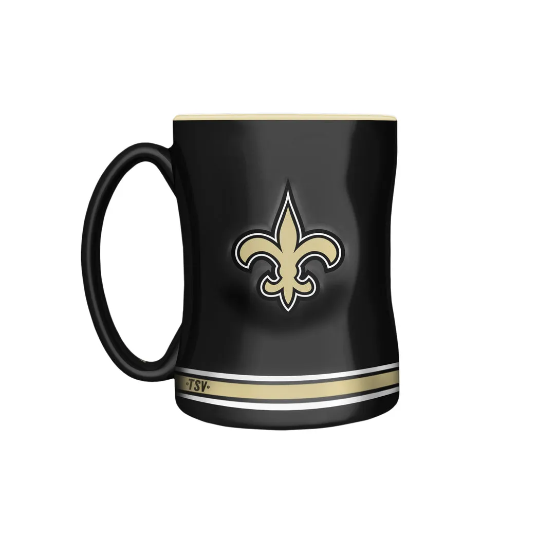 The Sports Vault NFL New Orleans Saints 14oz Sculpted Mug