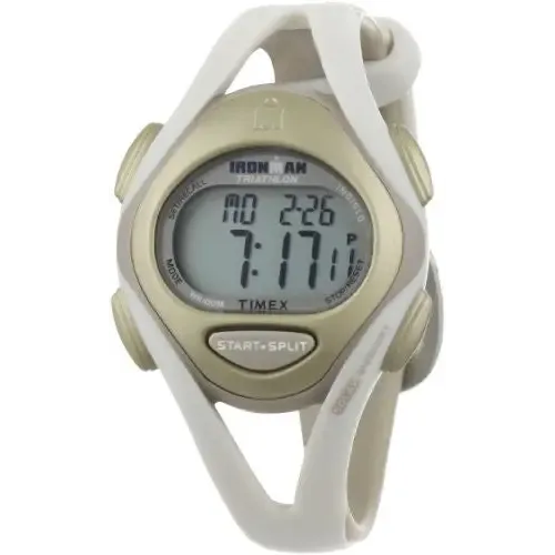 Timex Women's T5K450 Ironman Sleek 50-Lap White/Natural Resin Strap Watch