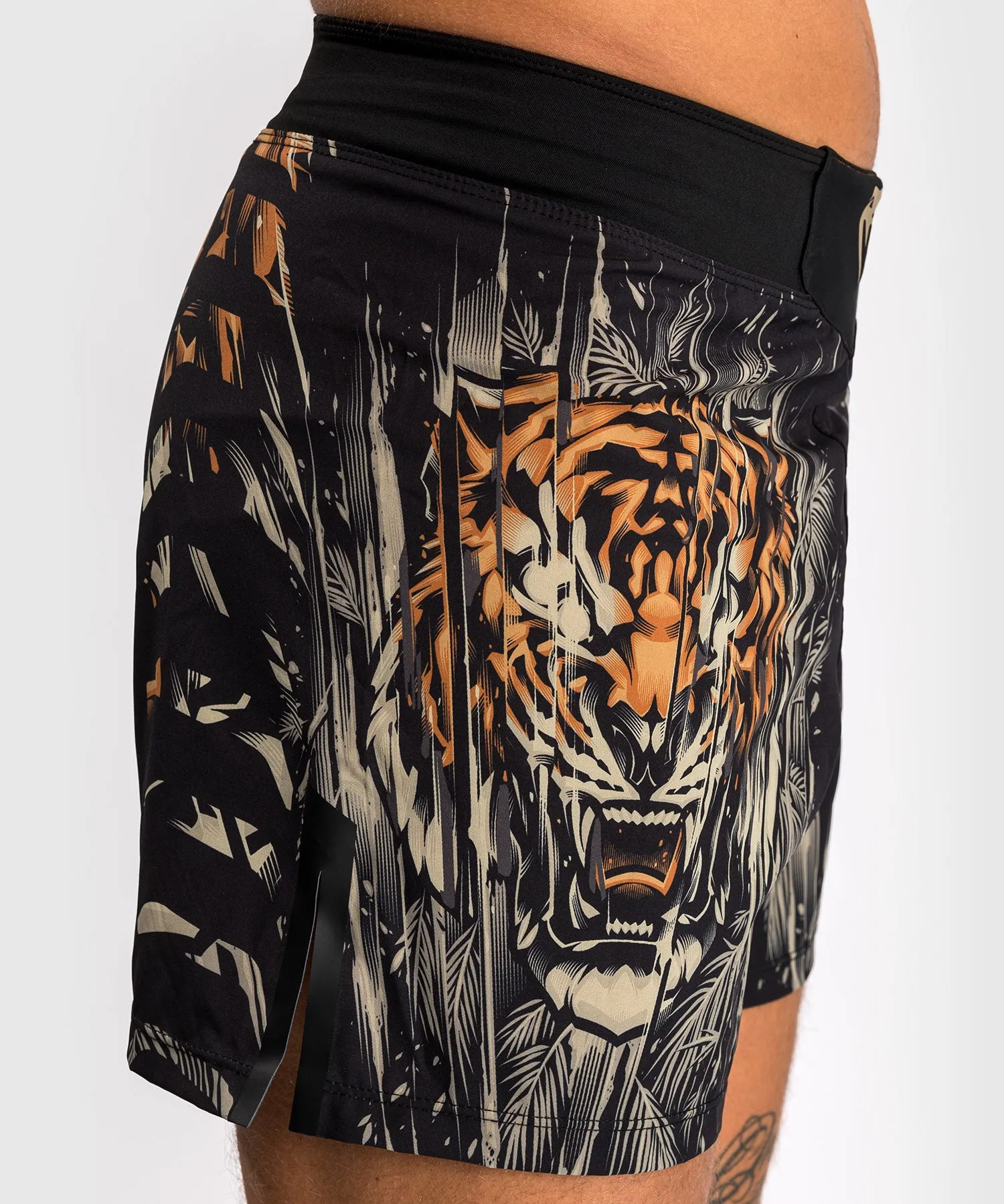 Venum Tiger Men's Fight Shorts - Black/Neon Orange