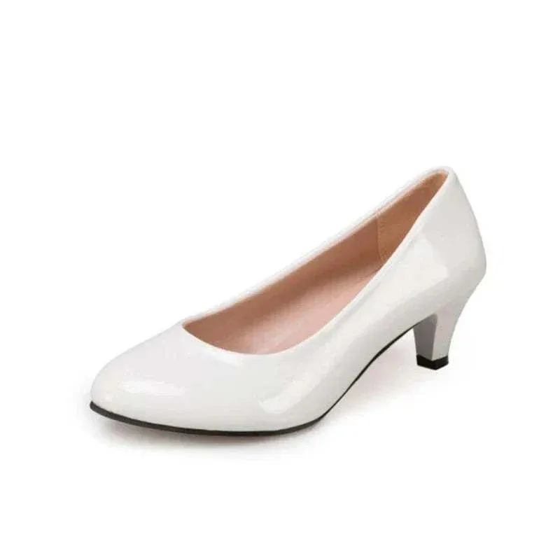 White Stiletto Heel - ElegantHigh Heeled Pumps, Pointed Toe white heel