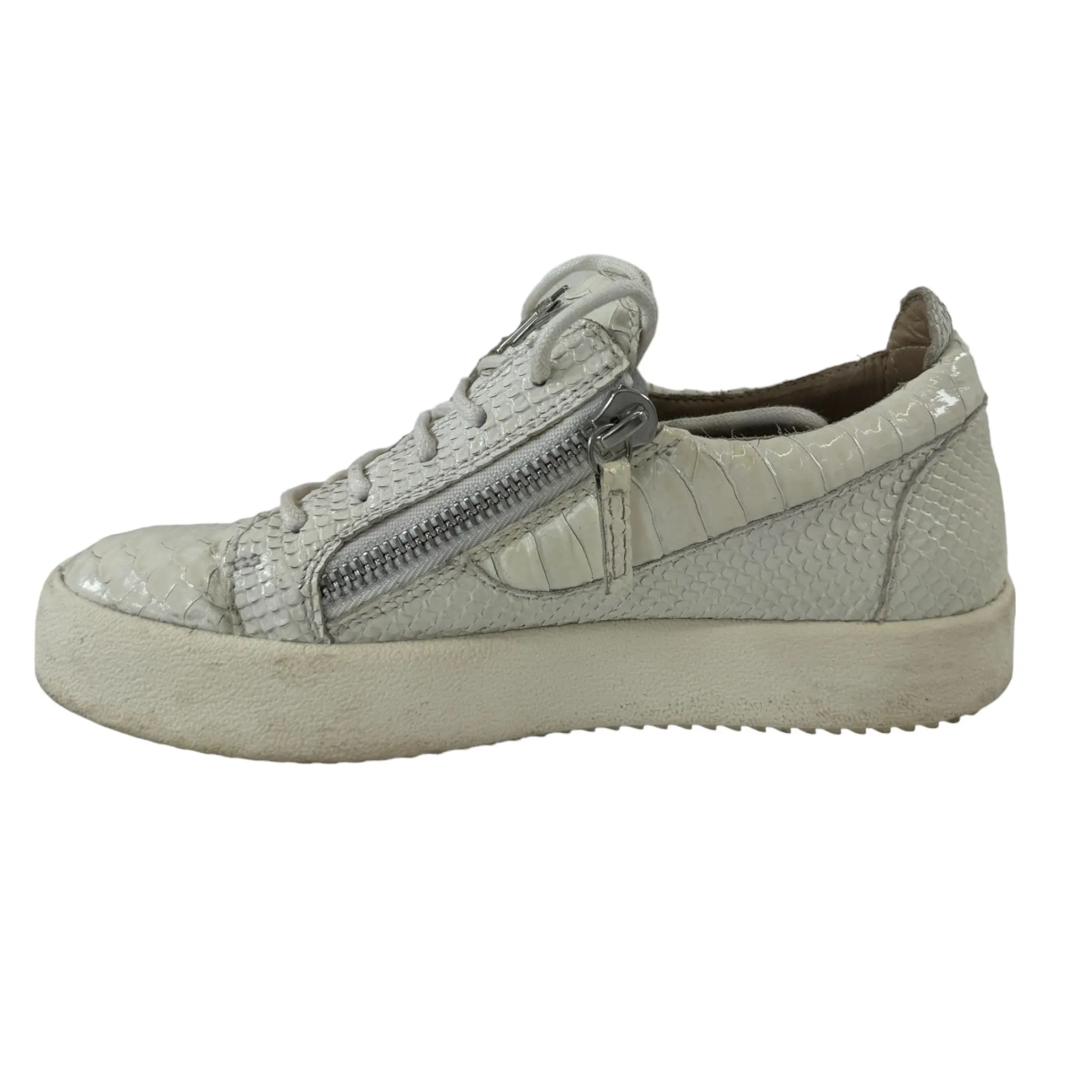 Women's Crocodile Frankie Low Trainers White Size EU 38 / UK 5