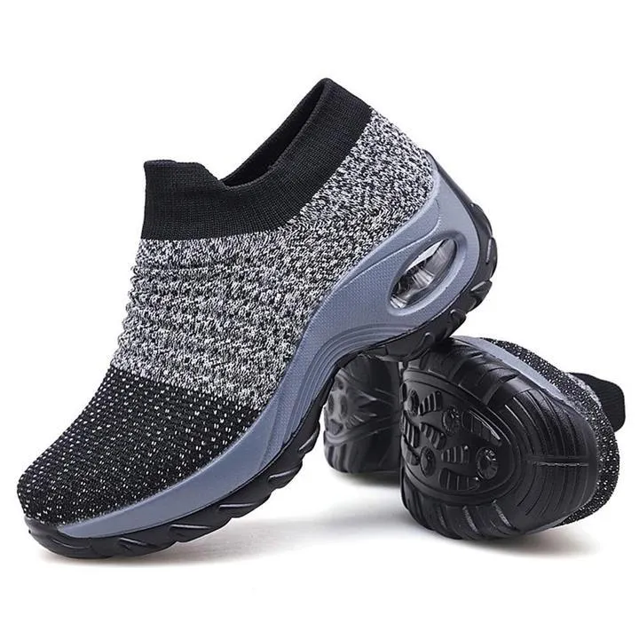 Women's Walking Shoes Sock Sneakers - Mesh Slip On Air Cushion Lady Girls Modern Jazz Dance Easy Shoes Platform Loafers