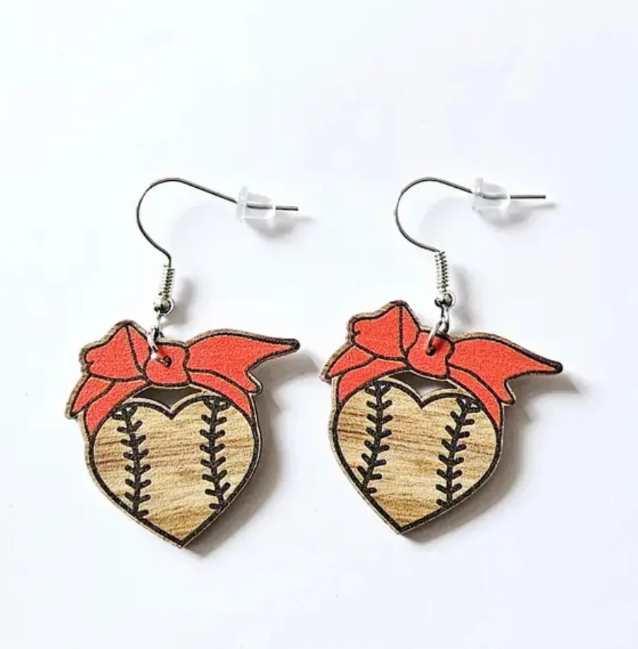 Wood & Bows Sports Earrings