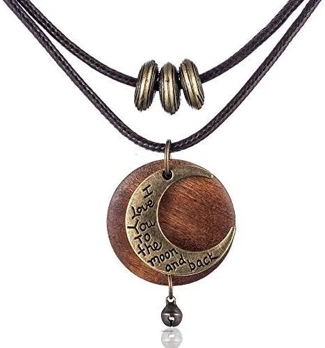 Wooden Choker Chunky Pendant Necklaces